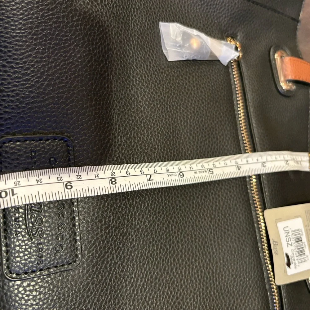 NWT G.H. Bass & Co. Black and Brown Structured Tote Bag - Picture 5 of 11